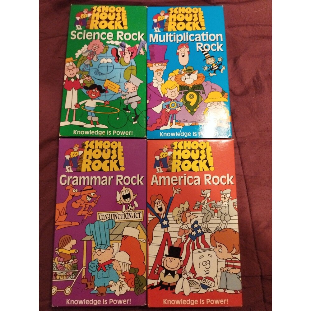 Schoolhouse Rock VHS Lot of 4 - Multiplication America Grammar Science